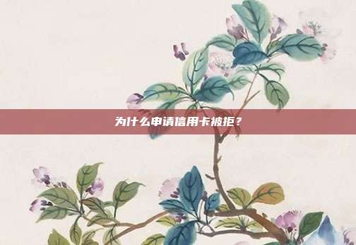 为什么申请信用卡被拒?