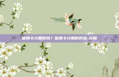 信用卡分期好吗?信用卡分期的好处-分期