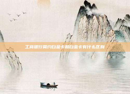 工商银行简约白金卡和白金卡有什么区别