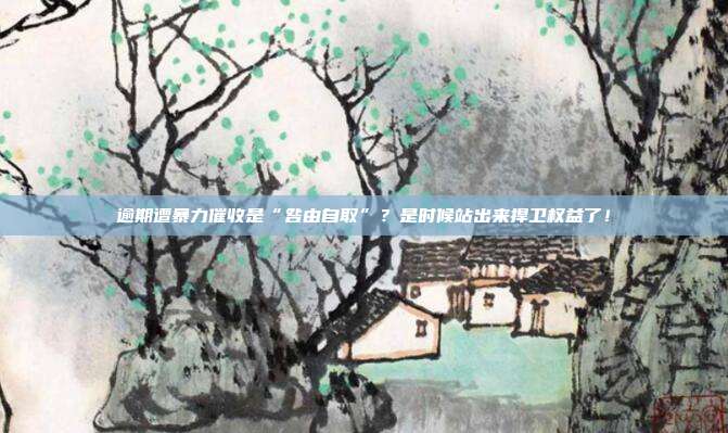 逾期遭暴力催收是“咎由自取”?是时候站出来捍卫权益了!
