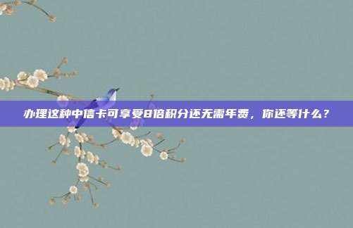 办理这种中信卡可享受8倍积分还无需年费,你还等什么?