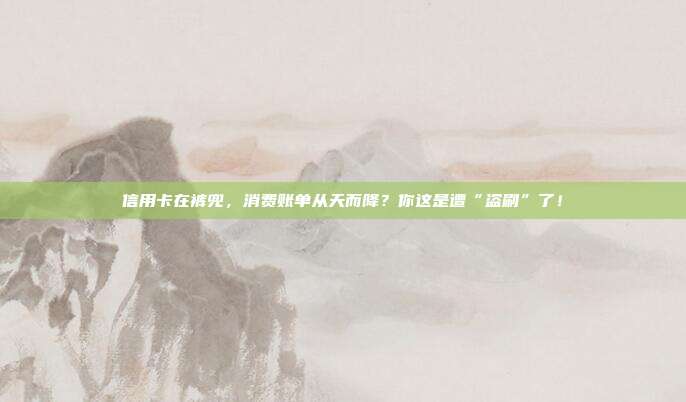 信用卡在裤兜,消费账单从天而降?你这是遭“盗刷”了!
