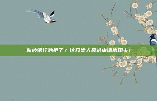 你被银行秒拒了?这几类人最难申请信用卡!