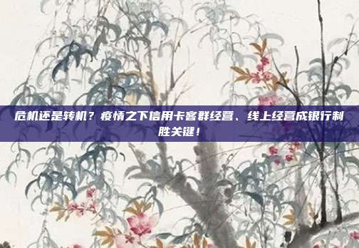 危机还是转机?疫情之下信用卡客群经营、线上经营成银行制胜关键!