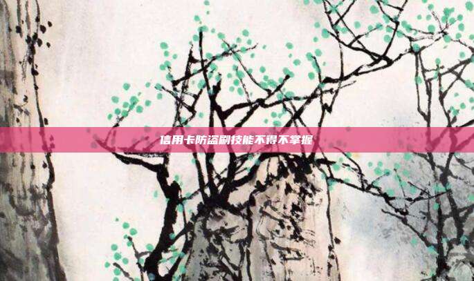 信用卡防盗刷技能不得不掌握