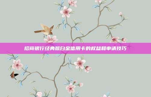 招商银行经典版白金信用卡的权益和申请技巧