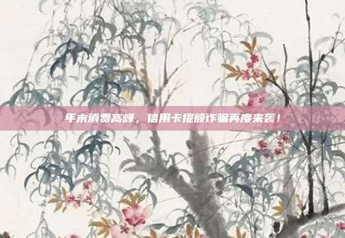 年末消费高峰,信用卡提额诈骗再度来袭!