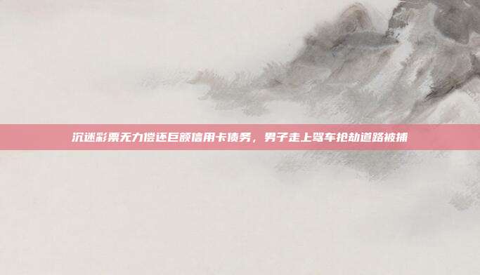 沉迷彩票无力偿还巨额信用卡债务,男子走上驾车抢劫道路被捕
