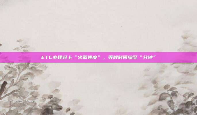 ETC办理赶上“火箭速度”,等候时间缩至“分钟”