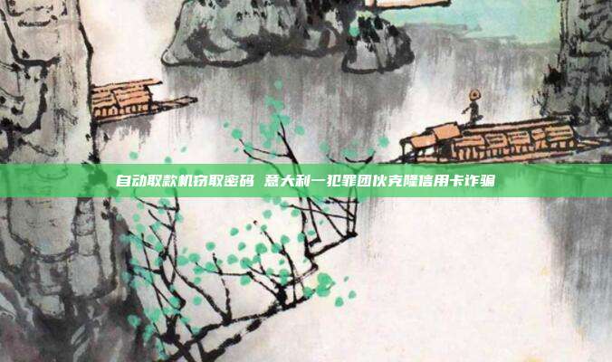 自动取款机窃取密码 意大利一犯罪团伙克隆信用卡诈骗