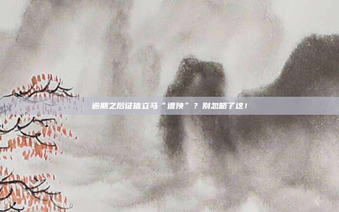 逾期之后征信立马“遭殃”?别忽略了这!