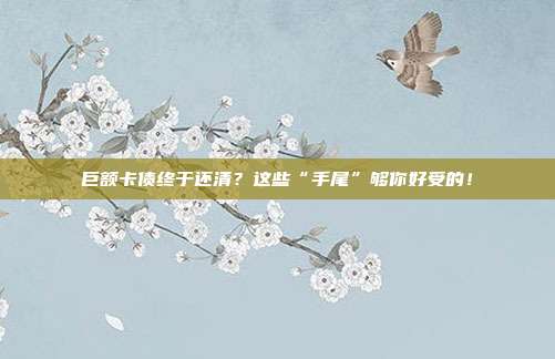 巨额卡债终于还清？这些“手尾”够你好受的！