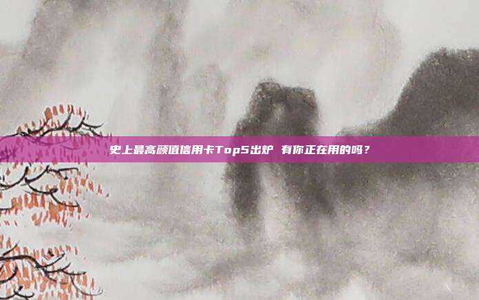 史上最高颜值信用卡Top5出炉 有你正在用的吗？