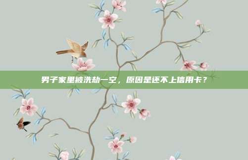 男子家里被洗劫一空,原因是还不上信用卡?
