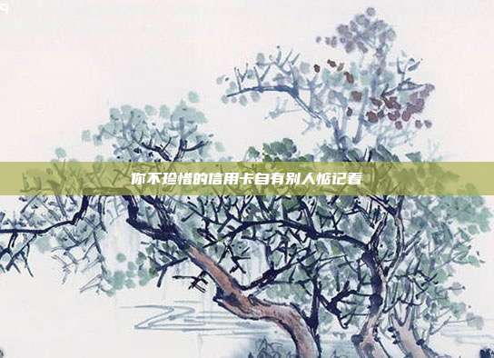 你不珍惜的信用卡自有别人惦记着