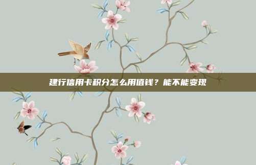 建行信用卡积分怎么用值钱？能不能变现