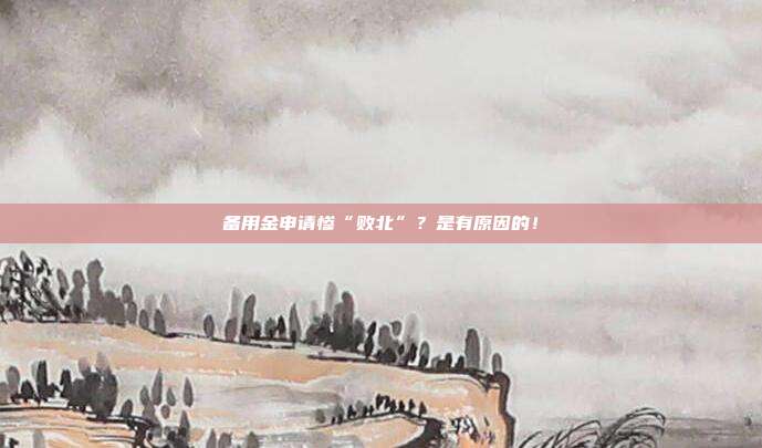 备用金申请惨“败北”?是有原因的!