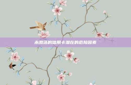 未激活的信用卡潜在的危险因素