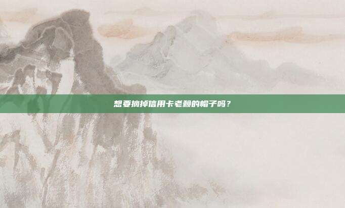 想要摘掉信用卡老赖的帽子吗?