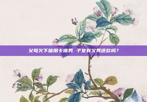 父母欠下信用卡债务 子女有义务还款吗?