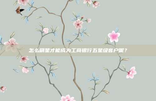 怎么刷星才能成为工商银行五星级客户呢?