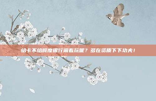 给卡不给额度银行闹着玩呢？多在资质下下功夫！