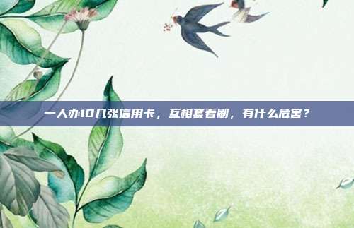 一人办10几张信用卡,互相套着刷,有什么危害?