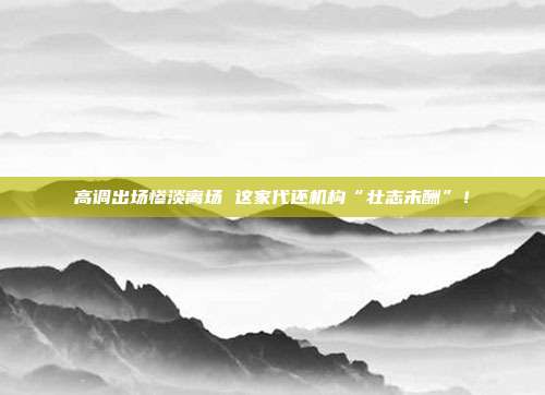 高调出场惨淡离场 这家代还机构“壮志未酬”!