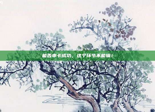 能否申卡成功,这个环节不能输!