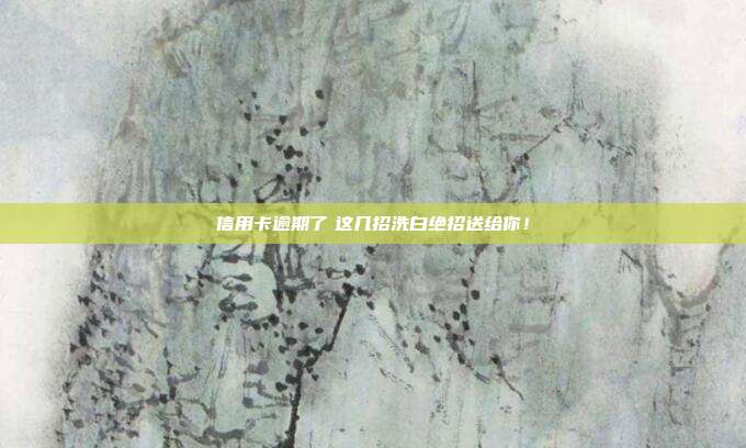 信用卡逾期了 这几招洗白绝招送给你!