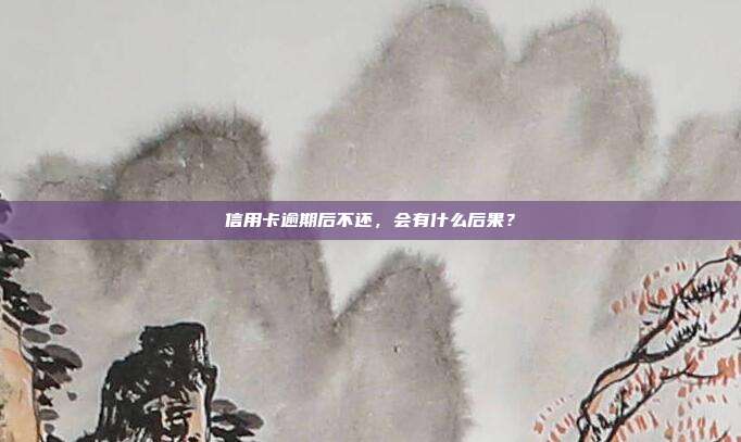 信用卡逾期后不还，会有什么后果？