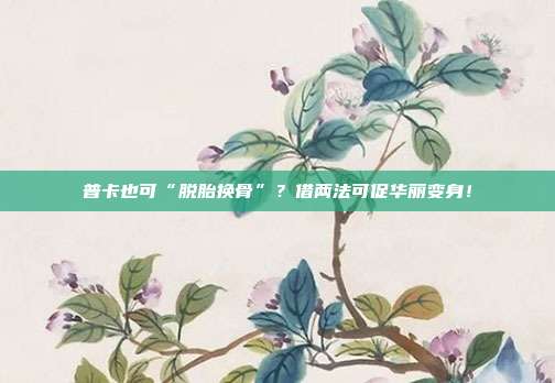普卡也可“脱胎换骨”?借两法可促华丽变身!