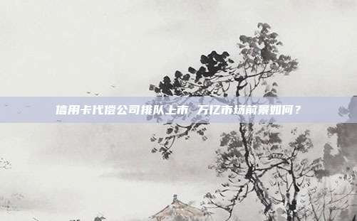 信用卡代偿公司排队上市 万亿市场前景如何?
