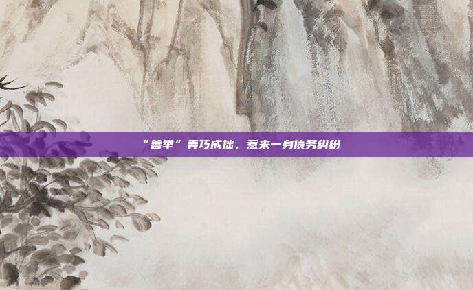 “善举”弄巧成拙,惹来一身债务纠纷