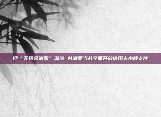 迎“无现金消费”潮流 台湾麦当劳全面开放信用卡小额支付