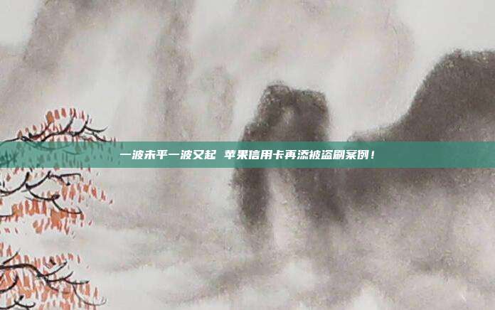 一波未平一波又起 苹果信用卡再添被盗刷案例！