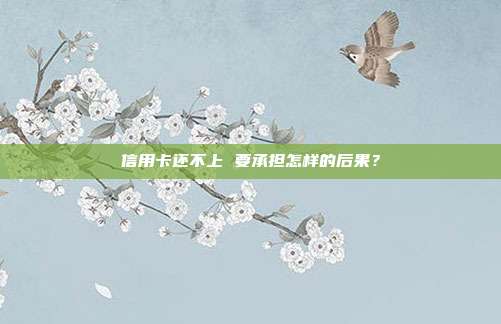 信用卡还不上 要承担怎样的后果?