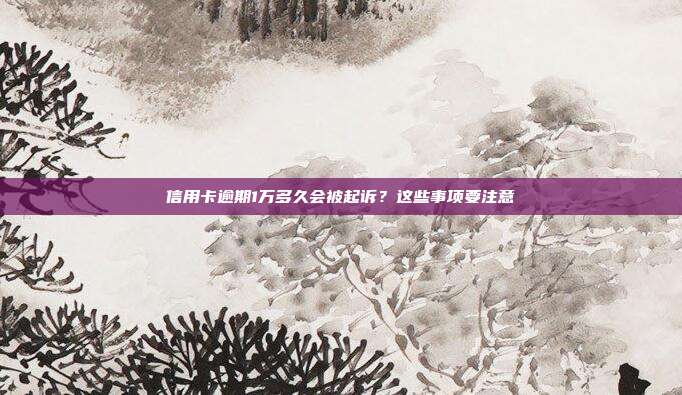 信用卡逾期1万多久会被起诉?这些事项要注意