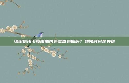 绵阳信用卡宽限期内还款算逾期吗?到账时间是关键