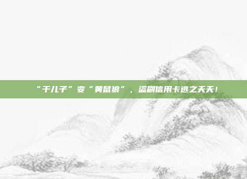 “干儿子”变“黄鼠狼”，盗刷信用卡逃之夭夭！