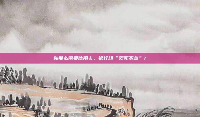 你那么需要信用卡，银行却“见死不救”?