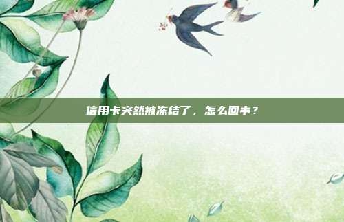 信用卡突然被冻结了,怎么回事?