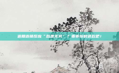 逾期连锁反应“后患无穷”?乖乖按时还款吧!