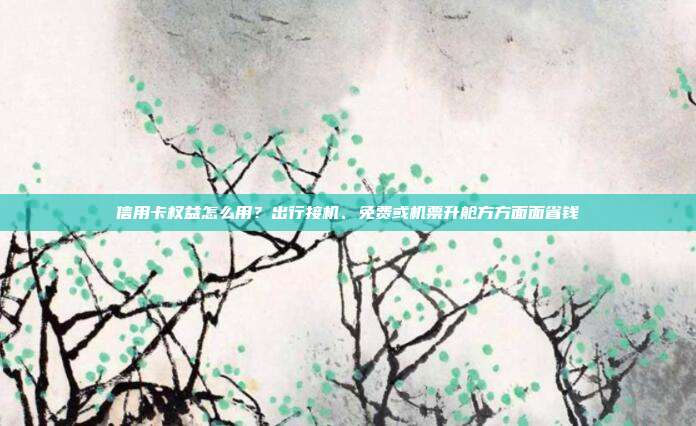 信用卡权益怎么用?出行接机、免费或机票升舱方方面面省钱