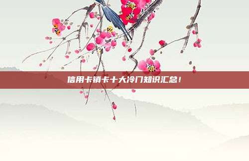 信用卡销卡十大冷门知识汇总!