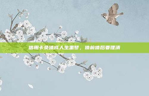 信用卡负债成人生噩梦,债前债后要理清