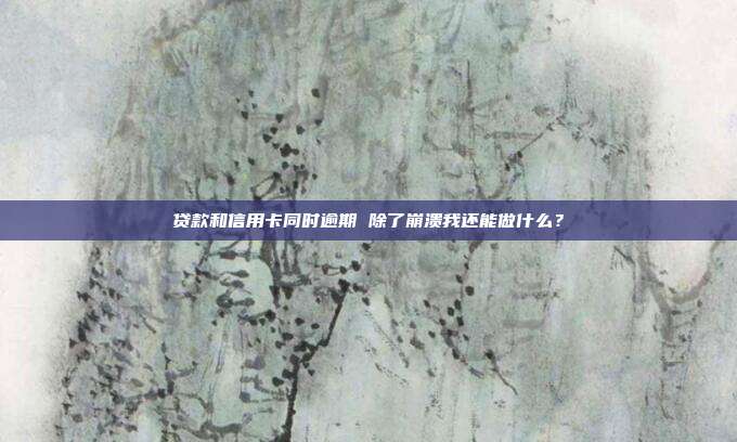 贷款和信用卡同时逾期 除了崩溃我还能做什么?