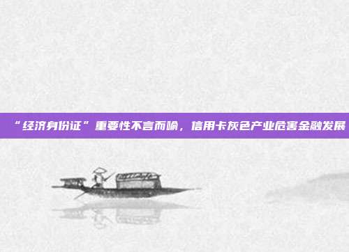 “经济身份证”重要性不言而喻，信用卡灰色产业危害金融发展
