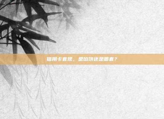 信用卡套现，是馅饼还是圈套？
