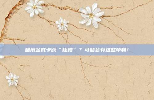 备用金成卡额“桎梏”？可能会有这些牵制！